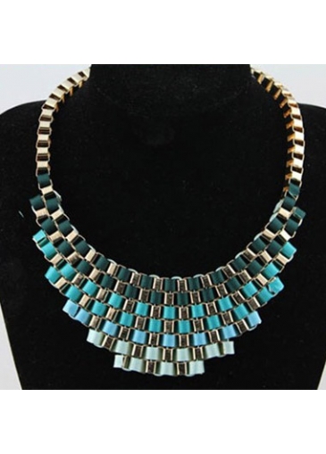 Woman Color Blocking Necklace for Decoration