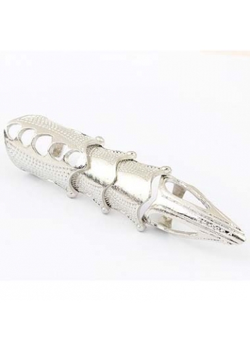 Club Essential Fingernail Shape Silver Ring for Lady