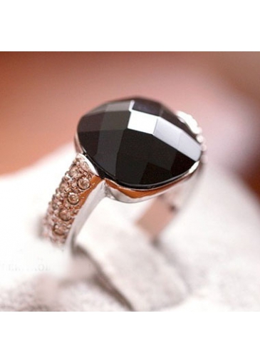 Black Rough Cut Stone Ring