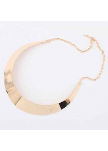 Gold Chain Splicing Metal Round Necklace