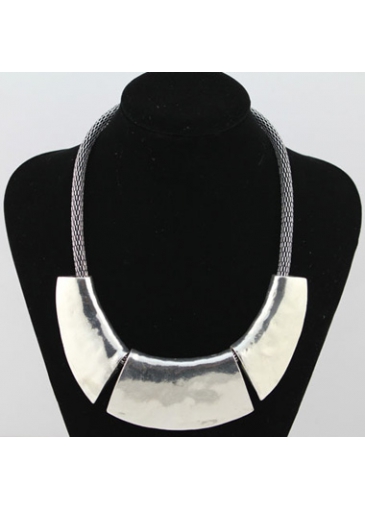 Snake Chain Silver Chunky Choker Necklace