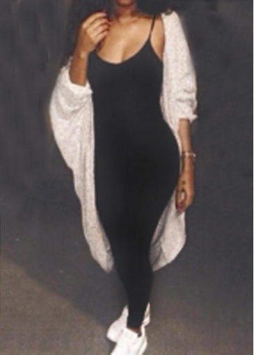 Black Spaghetti Strap Sleeveless Skinny Jumpsuit