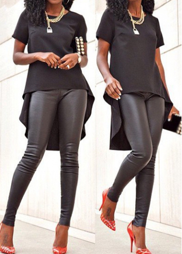 Short Sleeve Plus Size High Low T Shirt