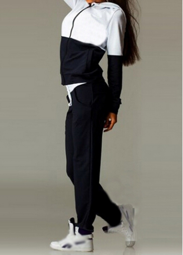 Zipper Closure Sweats and Black Sweatpants