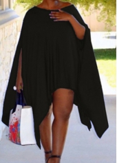 Three Quarter Sleeve Black T Shirt Dress