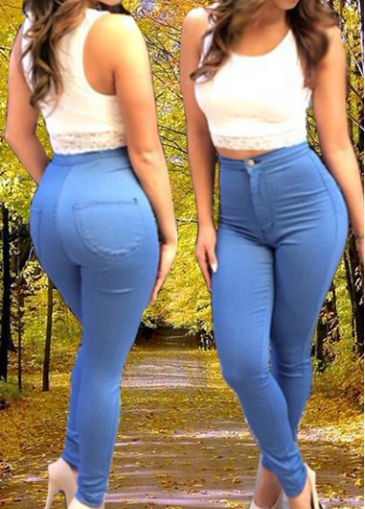 Light Blue High Waist Skinny Pants
