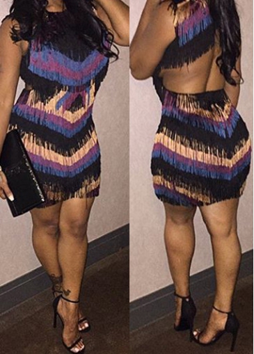 Sleeveless Hollow Out Design Sheath Dress