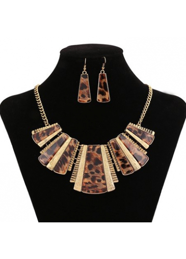 Leopard Pattern Pendant Metal Chain Necklace