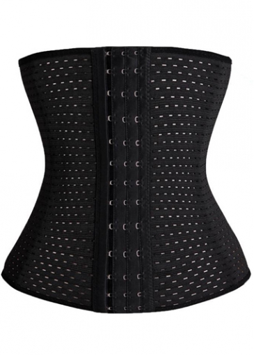 Strapless Solid Black Plus Size Corset 