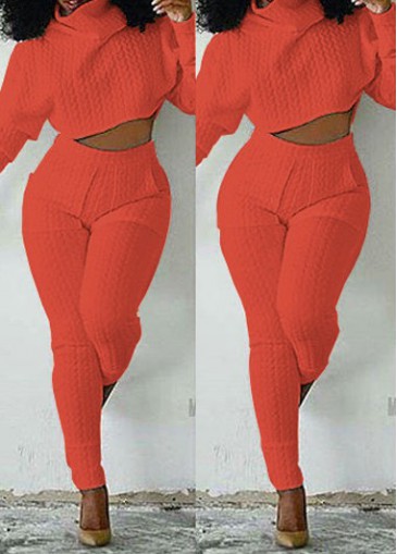 Orange Long Sleeve Top and High Waist Pants