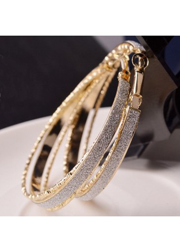 Daily Casual Gold Metal Circle Earrings