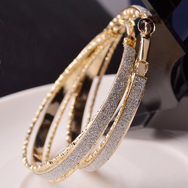 Daily Casual Gold Metal Circle Earrings Daily Casual Gold Metal Circle EarringsEarrings<br><br><br>color: Gold<br>size: Diameter: 5.5cm