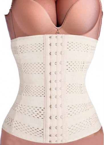 Solid Beige Plus Size Waist Trainer 