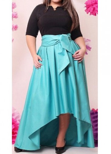 Black and Blue High Waist Maxi Dress