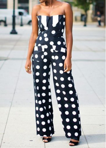 Pocket Decorated Open Back Loose Jumpsuit