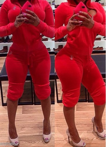 Red Pocket Design Sweats and Pants