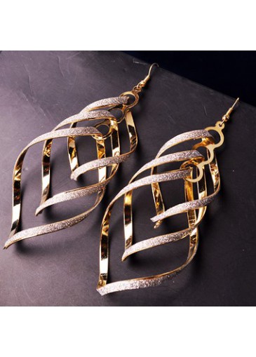 Fashion Gold Metal Geometric Shaped Earrings