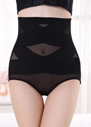 Woman Black High Waist Shapewear Panty