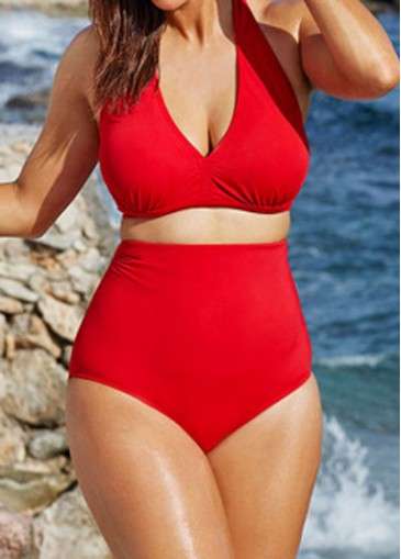 High Waist Halter Two Piece Swimsuit