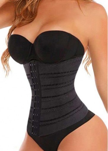 Women Solid Black Plus Size Waist Trainer