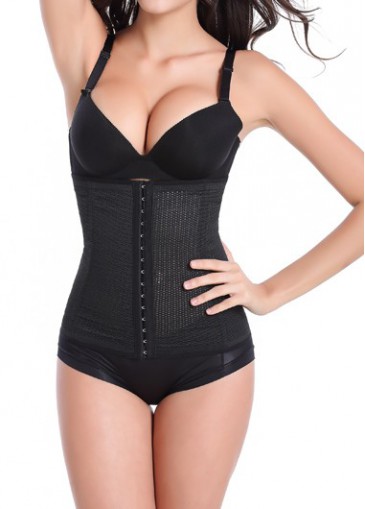 Hidden Clasp Strapless Black Waist Trainer