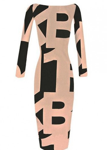 Off the Shoulder Geometric Printed Sheath Dress