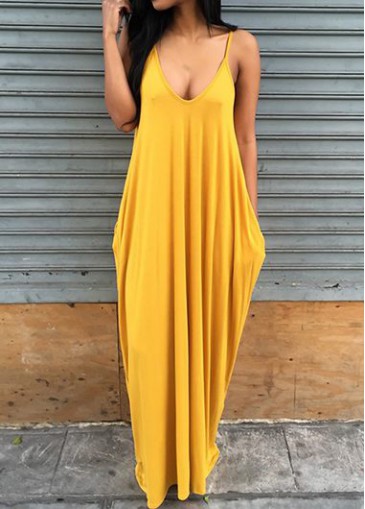 Open Back Spaghetti Strap Ginger Maxi Dress 