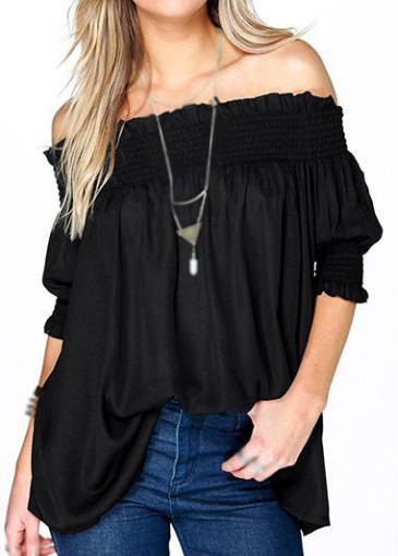 Half Sleeve Open Back Design Blouse