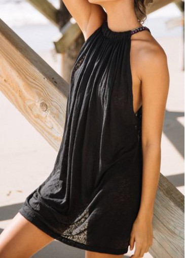 Sexy Loose Black Shift Summer Dress