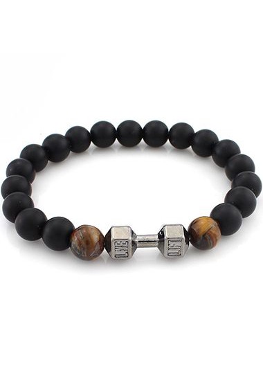 Bead Decorated Black Bracelet for Woman Bead Decorated Black Bracelet for WomanBracelets & Bangles<br><br><br>color: Brown<br>size: One Size