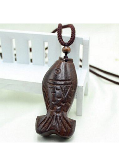 Wooden Fish Pendant Necklace for Sweater Wooden Fish Pendant Necklace for SweaterNecklaces & Pendants<br><br><br>color: Brown<br>size: 50-80cm