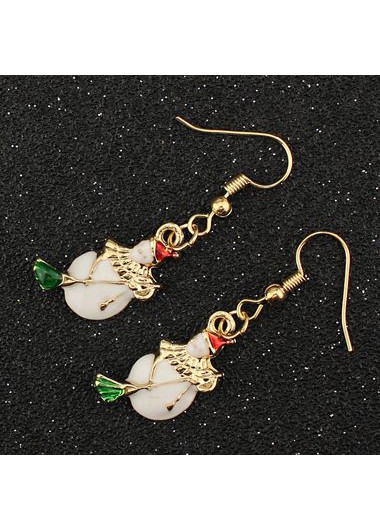 Gold Metal Christmas Snowman Pattern Earrings for Woman Gold Metal Christmas Snowman Pattern Earrings for WomanEarrings<br><br><br>color: White<br>size: One Size