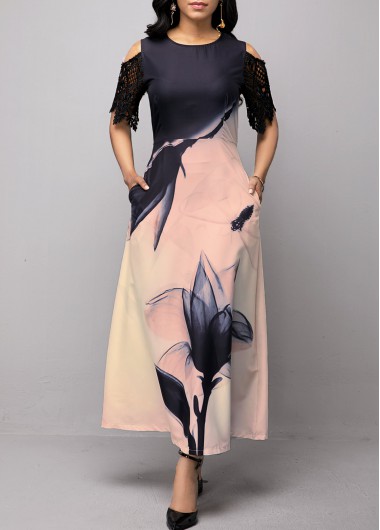 Shoulder | Lotus | Dress | Print | Lace