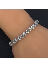 Rhinestone Design Silver Metal Detail Bracelet