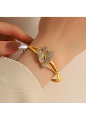 Metal Detail Butterfly Design Gold Bangle