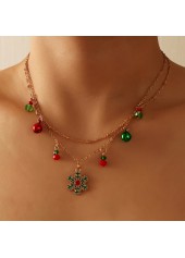 Christmas Design Layered Snowflake Gold Necklace