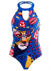 Animal Print swimwear,ROTITA Lace Up Animal Prints One Piece Swimwear 