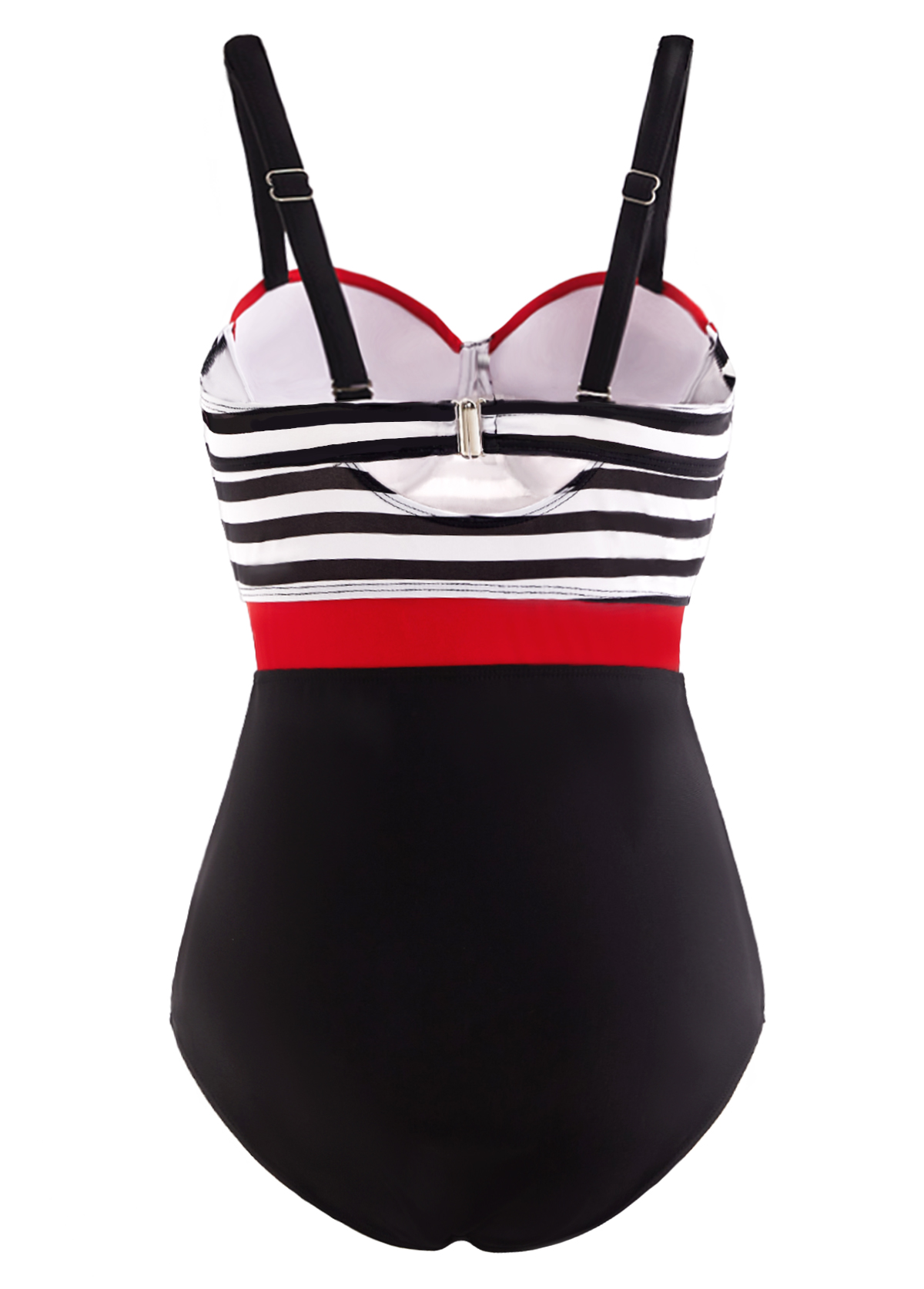 Multi Color swimwear,Striped swimwear,ROTITA Spaghetti Strap Striped One Piece Swimwear