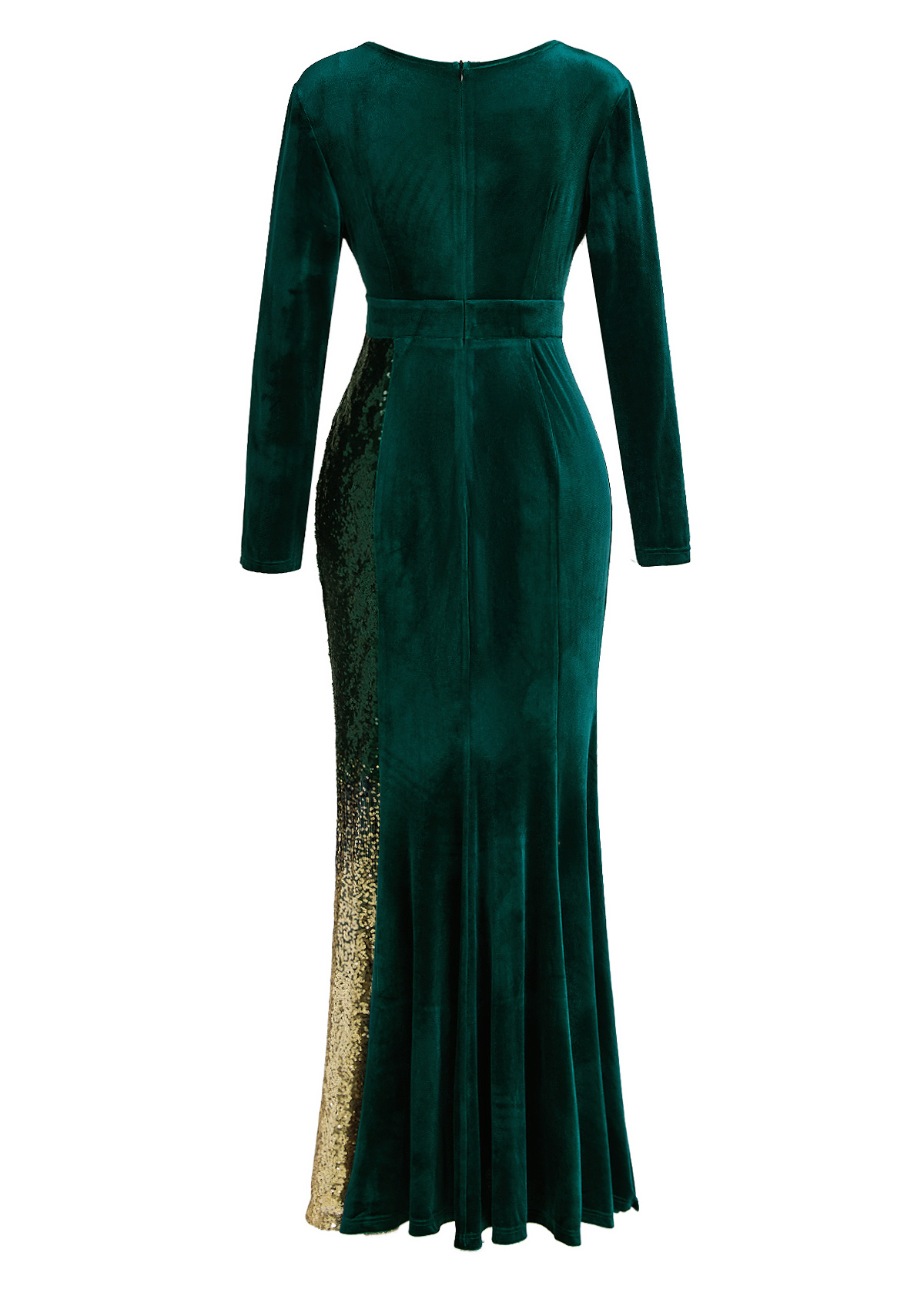 Blackish Green dresses,Ombre dresses,Party dresses,Elegant dresses,ROTITA Mermaid Ombre Blackish Green Cross Collar Maxi Bodycon Dress