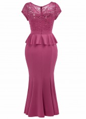 Dark Reddish Purple dresses,Plain Color dresses,Party dresses,Elegant dresses,ROTITA Mermaid Dark Reddish Purple V Neck Maxi Bodycon Dress