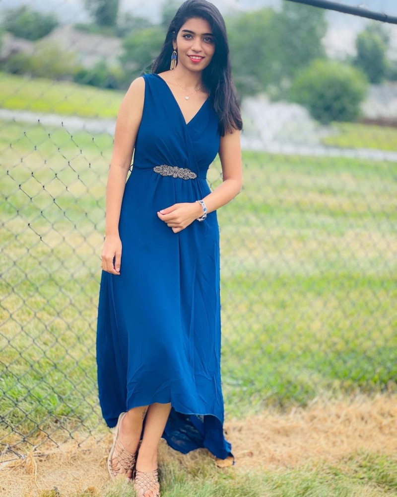 Plain Color dresses,Party dresses,Elegant dresses,ROTITA Sleeveless High Low Navy Blue Dress