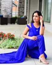 Royal Blue jumpsuits&rompers,Plain Color jumpsuits&rompers,ROTITA High Waist Round Neck Royal Blue Jumpsuit