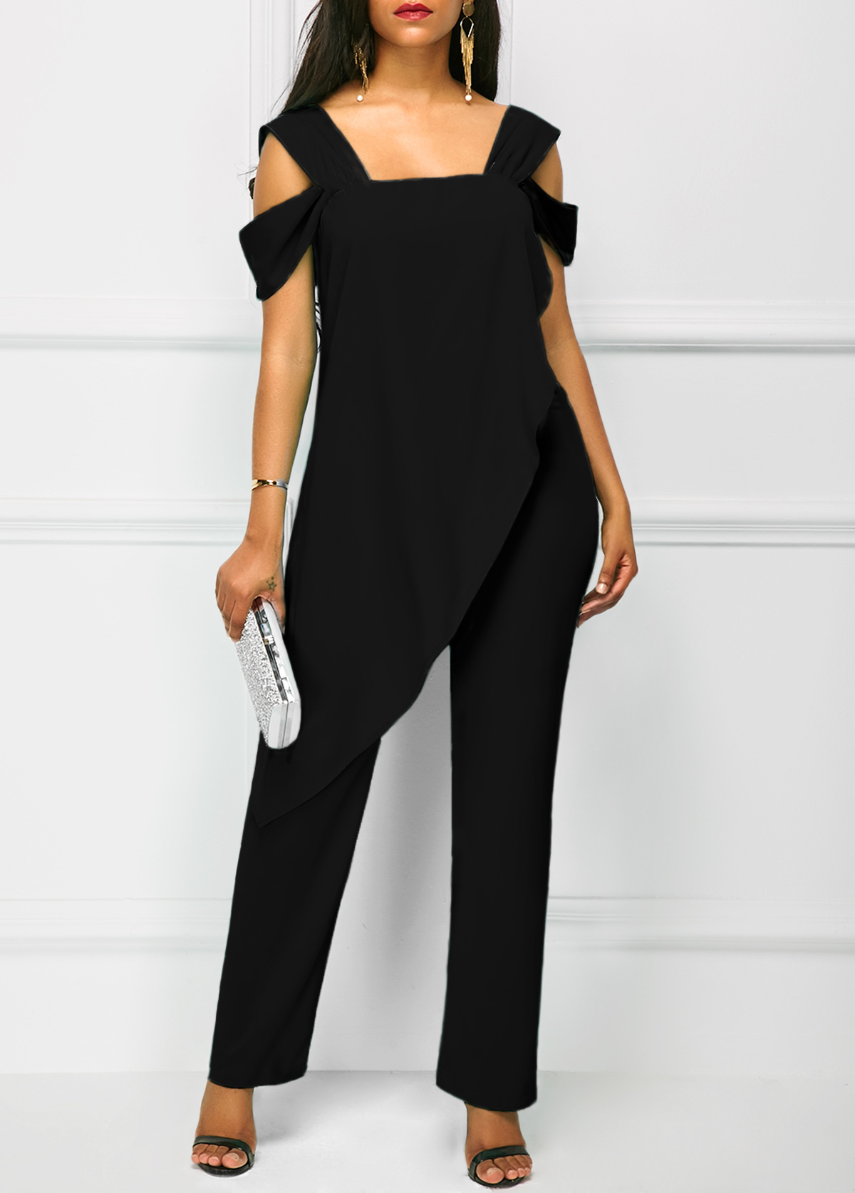 black overlay jumpsuit
