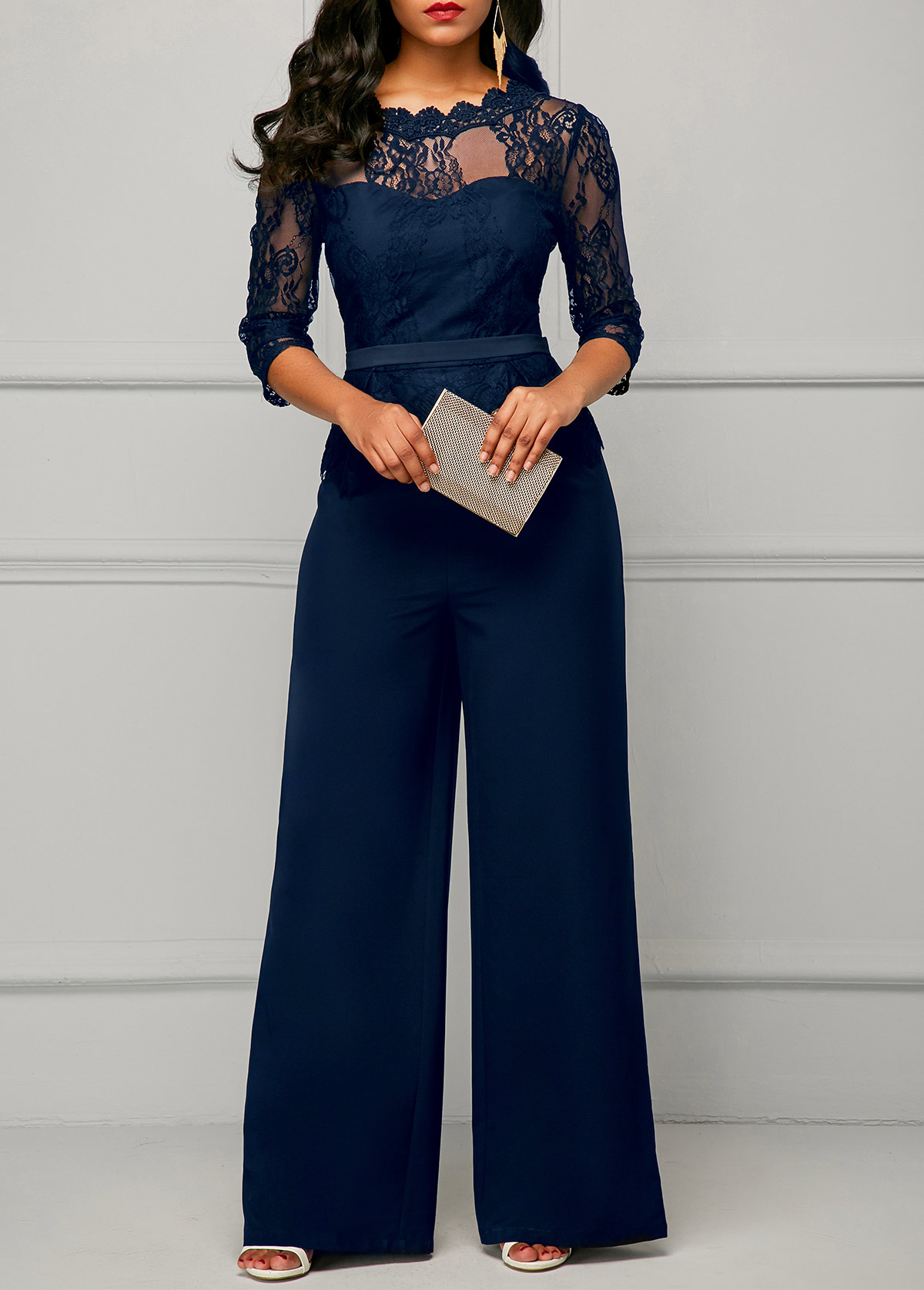 navy dressy jumpsuit