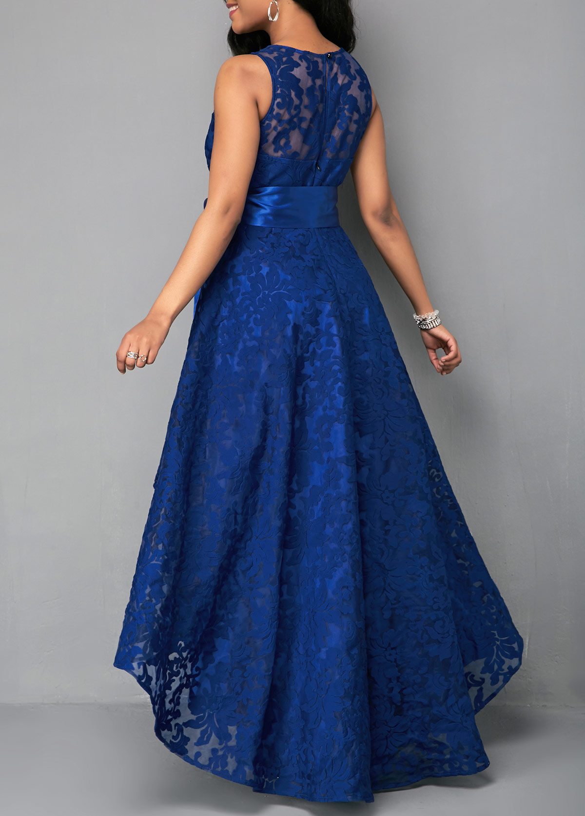 ROTITA Belted High Waist Lace Panel Maxi Dress | Rotita.com - USD $55.87