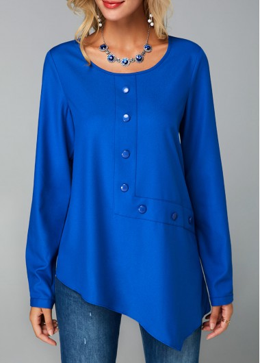 royal blue formal blouse