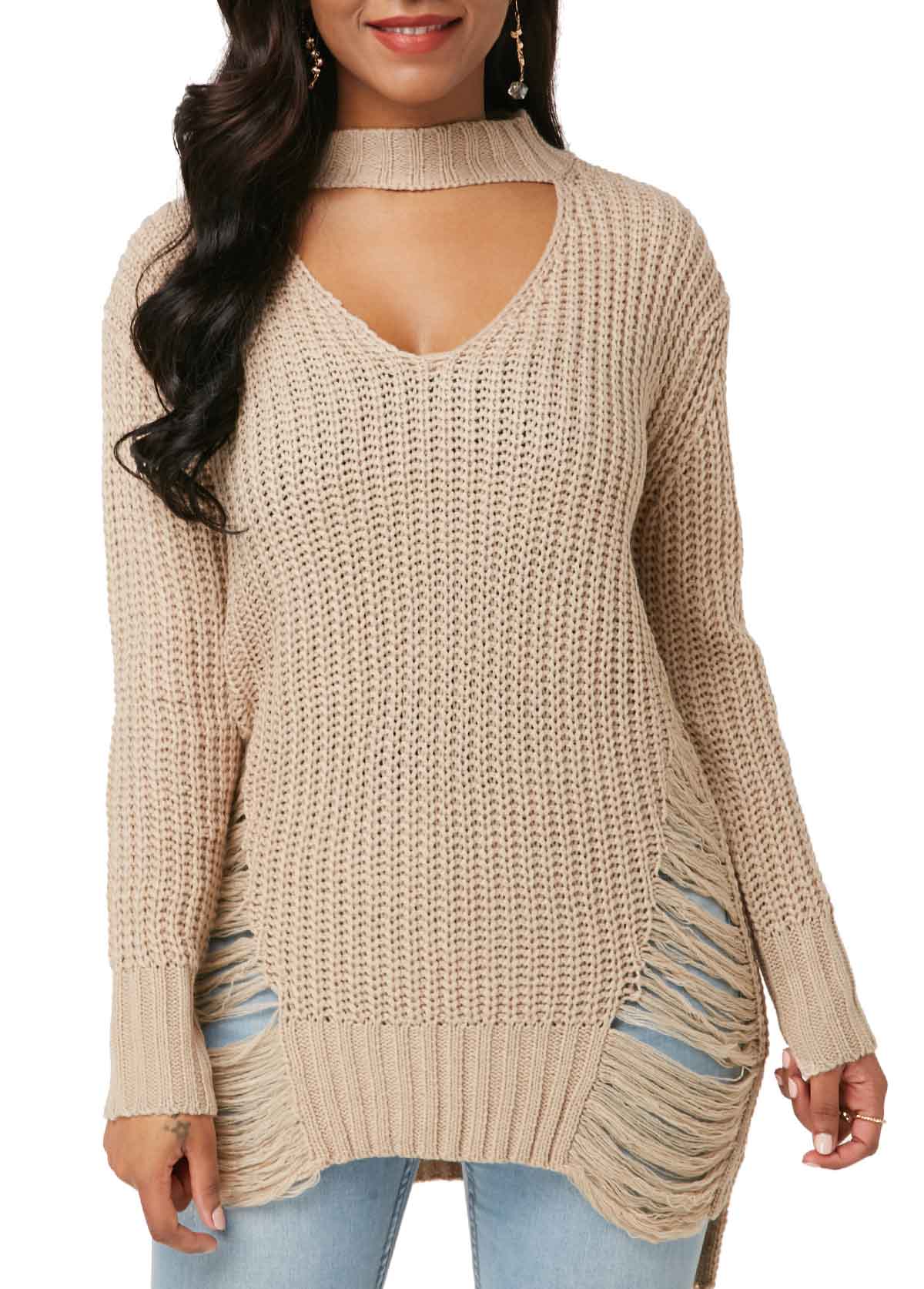 distressed sweater