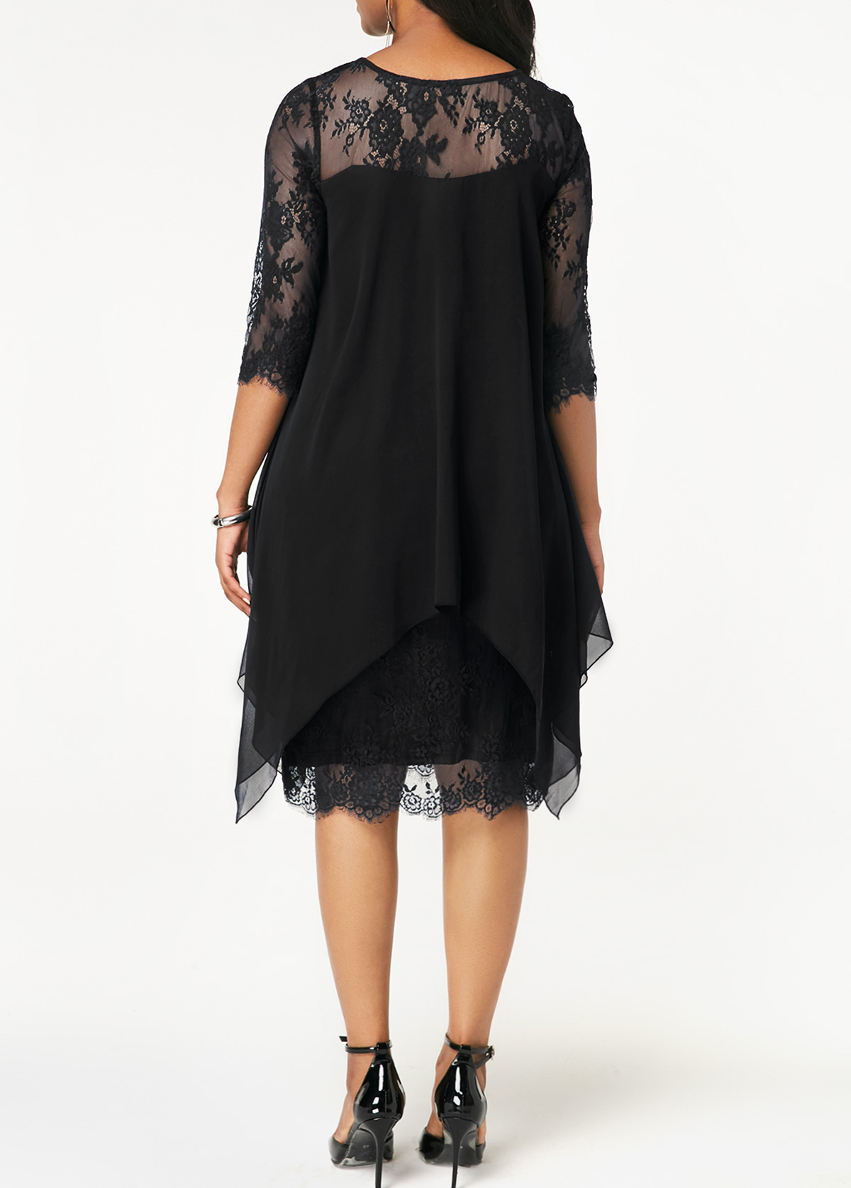 overlay black dress