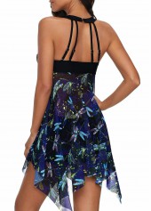 handkerchief hem strappy back swimdress and shorts