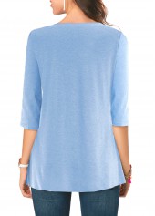 Animal Print tops,ROTITA Rabbit Print Light Blue Easter T Shirt